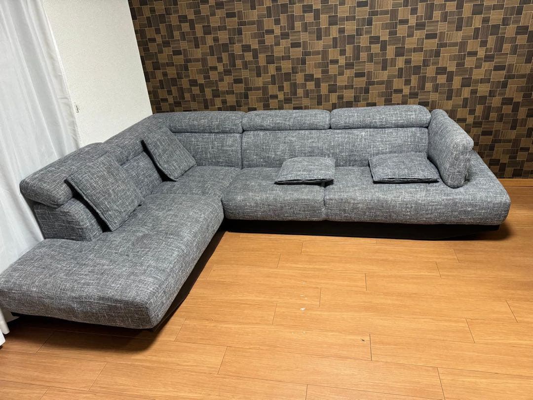 グレー L字型ファブリックソファ タンスのゲン 8日+5% ソファ おしゃれ 3人掛け ファブリック 北欧