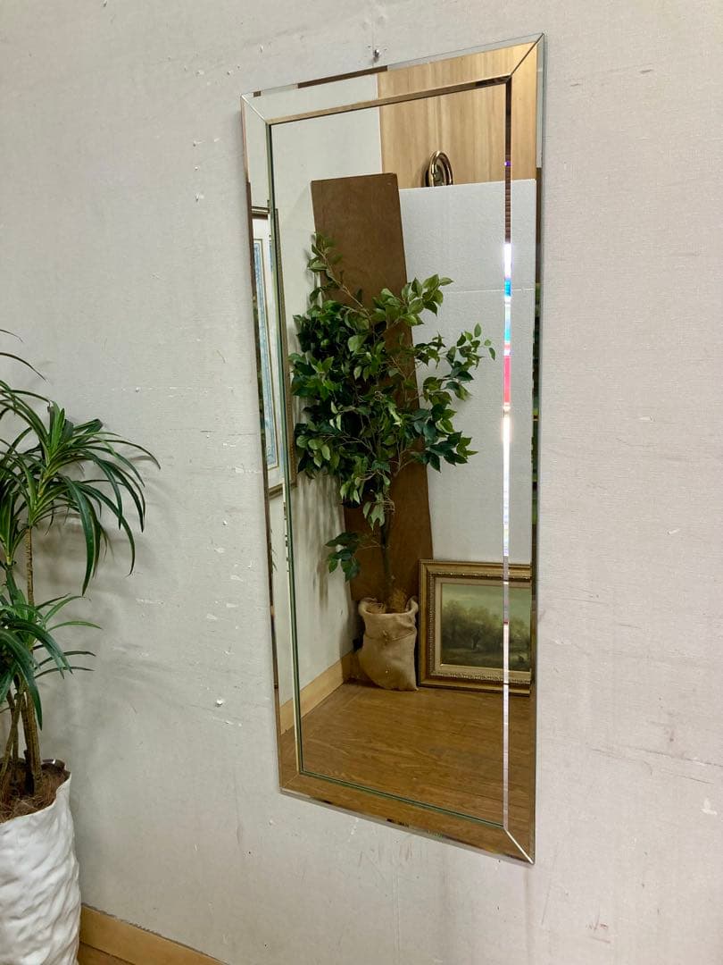 管184☆ウォームミラー☆ミラー・フレーム・ミラー☆壁掛け鏡 ウォールミラー 木製フレーム 30cm×40cm アコウスティック （ 鏡