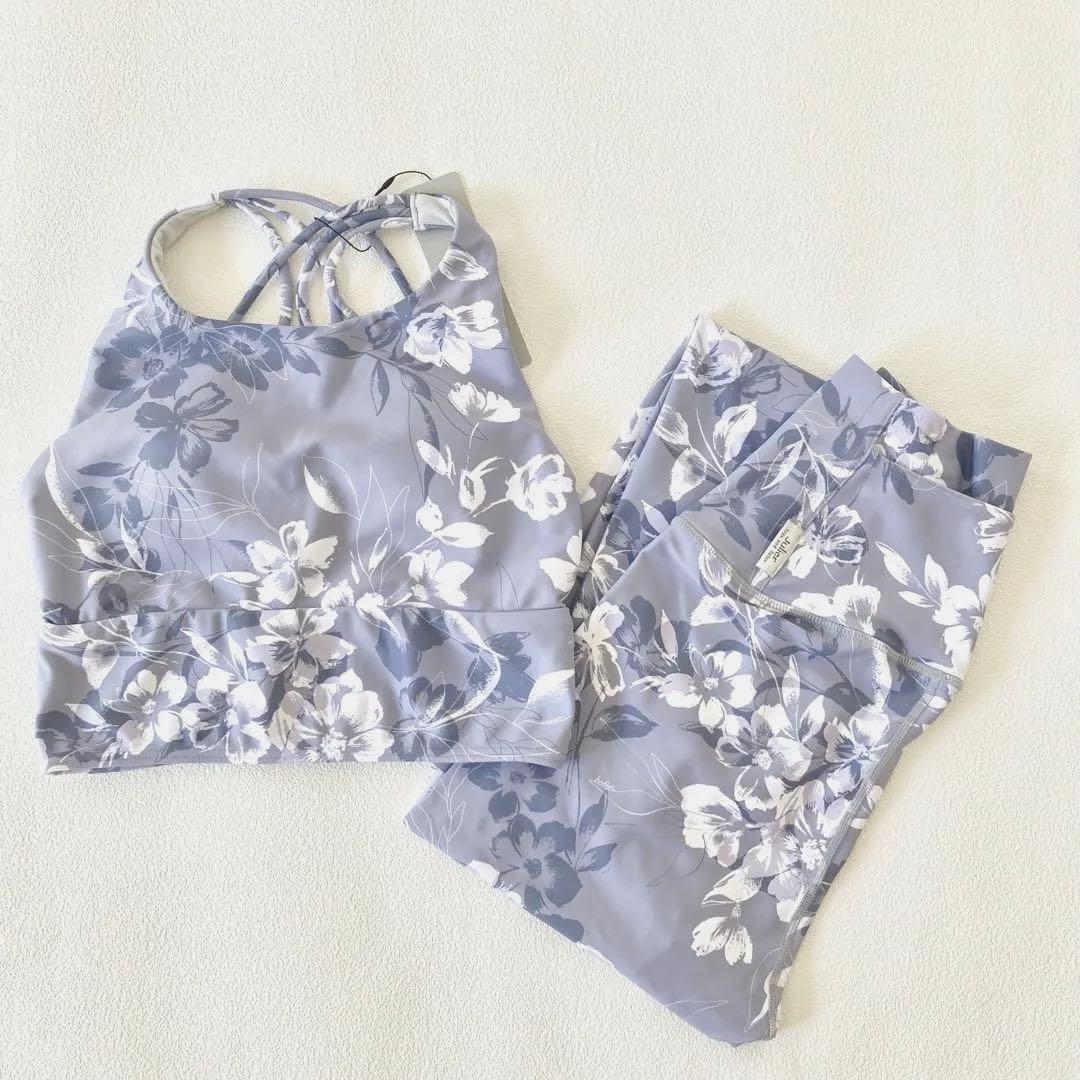 ジュリエ セットアップ 0 ブラトップ レギンス ヨガウェア ホットヨガ 花柄 Julier（ジュリエ） セール ヨガウェア ヨガパンツ レディース