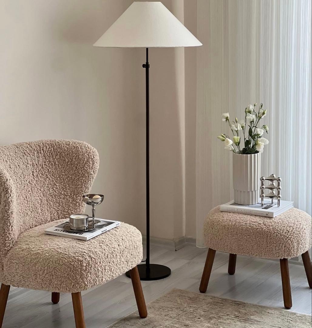 セット】アームチェアナチュラルカラー テリー スツールセット