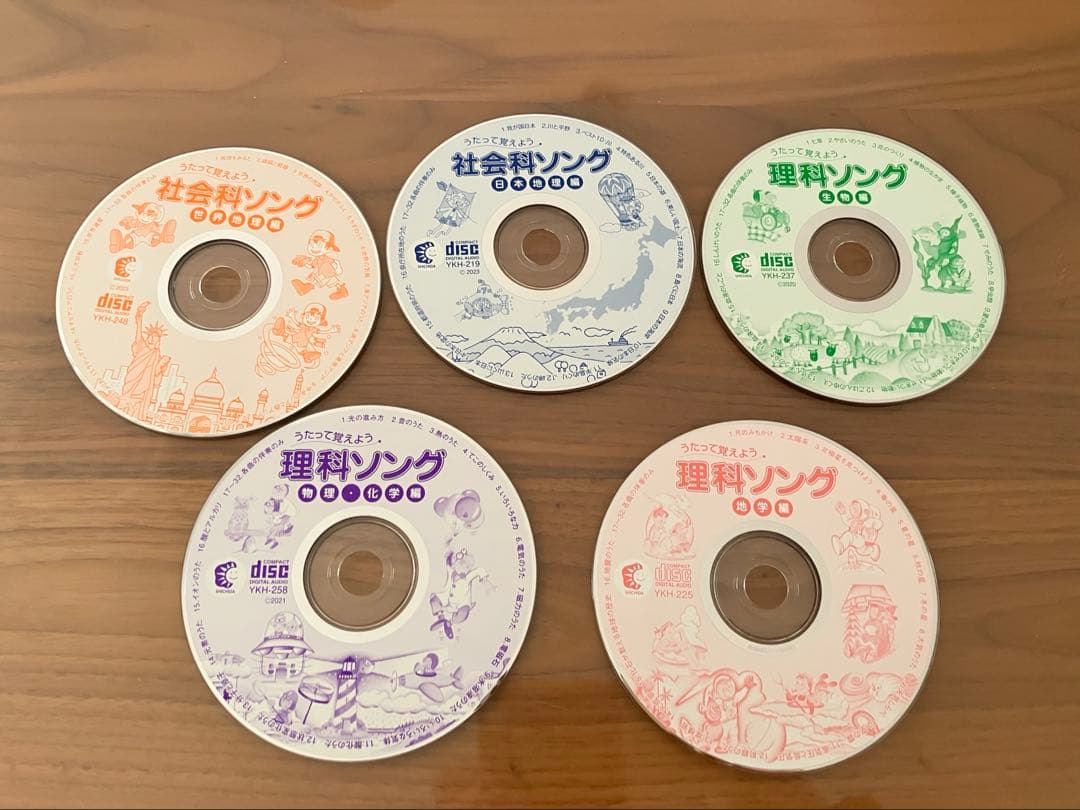 ほぼ新品☆2026年3月購入 七田式 社会科ソング 理科ソング CD5枚