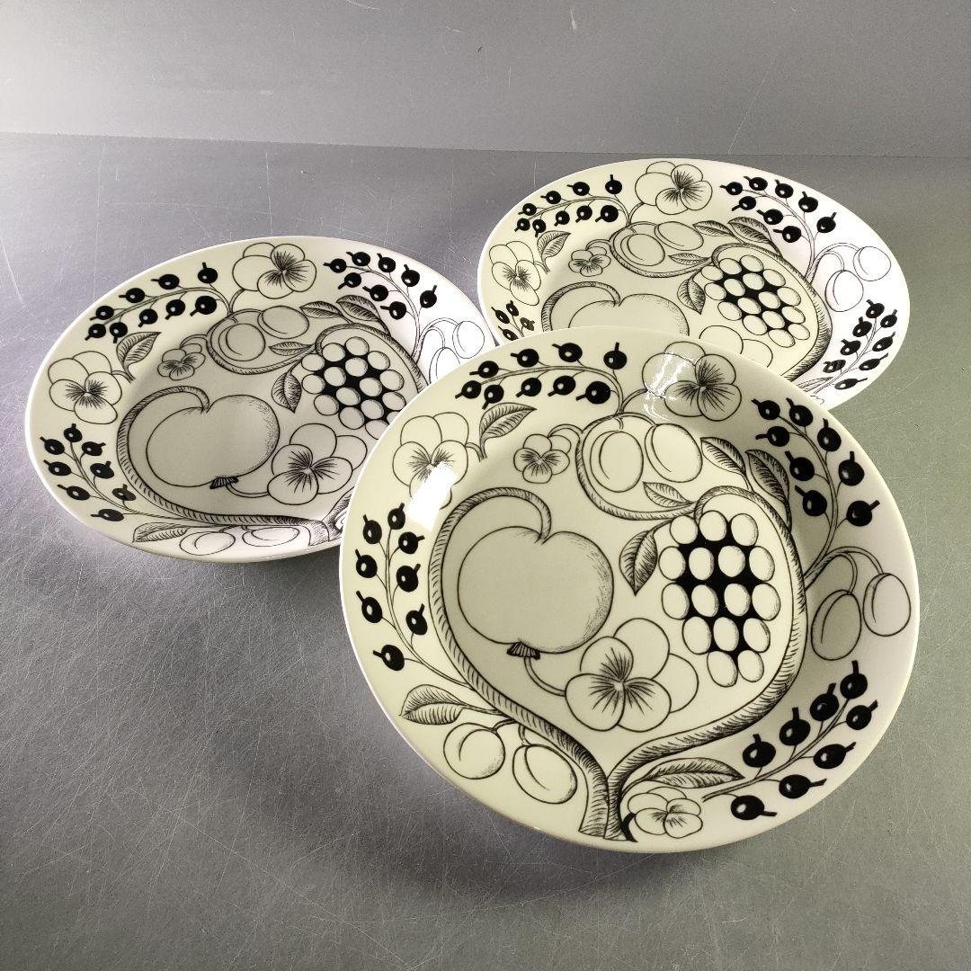 A1239-2/ARABIA/アラビアブラックパラティッシプレート3客/26cm ARABIA アラビア Paratiisi パラティッシ ブラック プレート 26cm