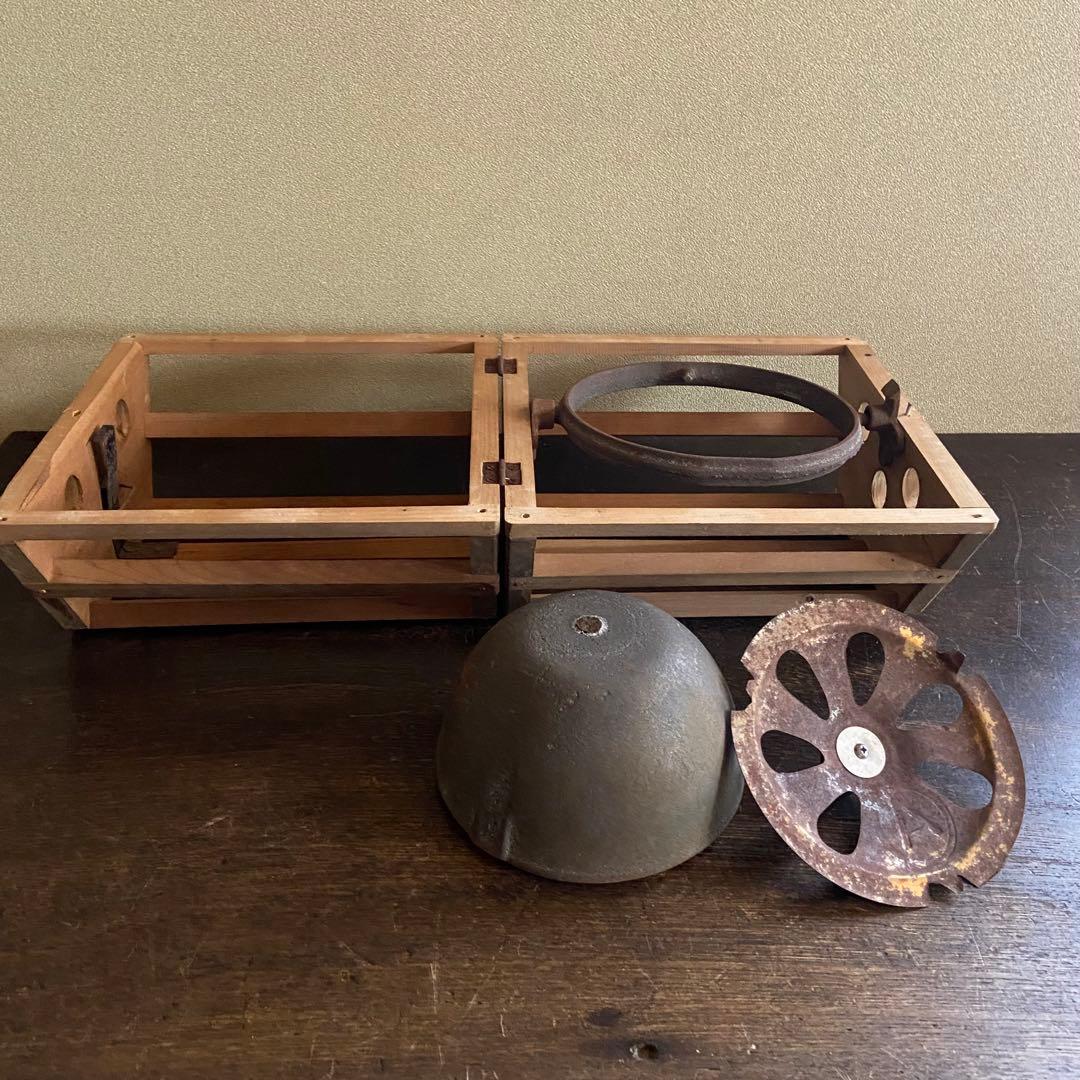 こたつあんか 回転こたつ 豆炭あんか 鋳物鉄器 やぐら炬燵 レトロ