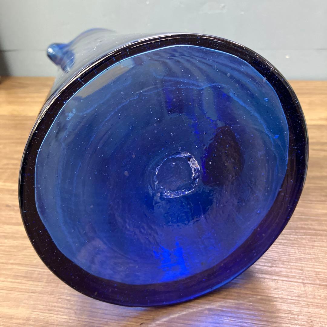 D-壁 琉球ガラス 水差し ピッチャー ブルー 吹きガラス デキャンタ