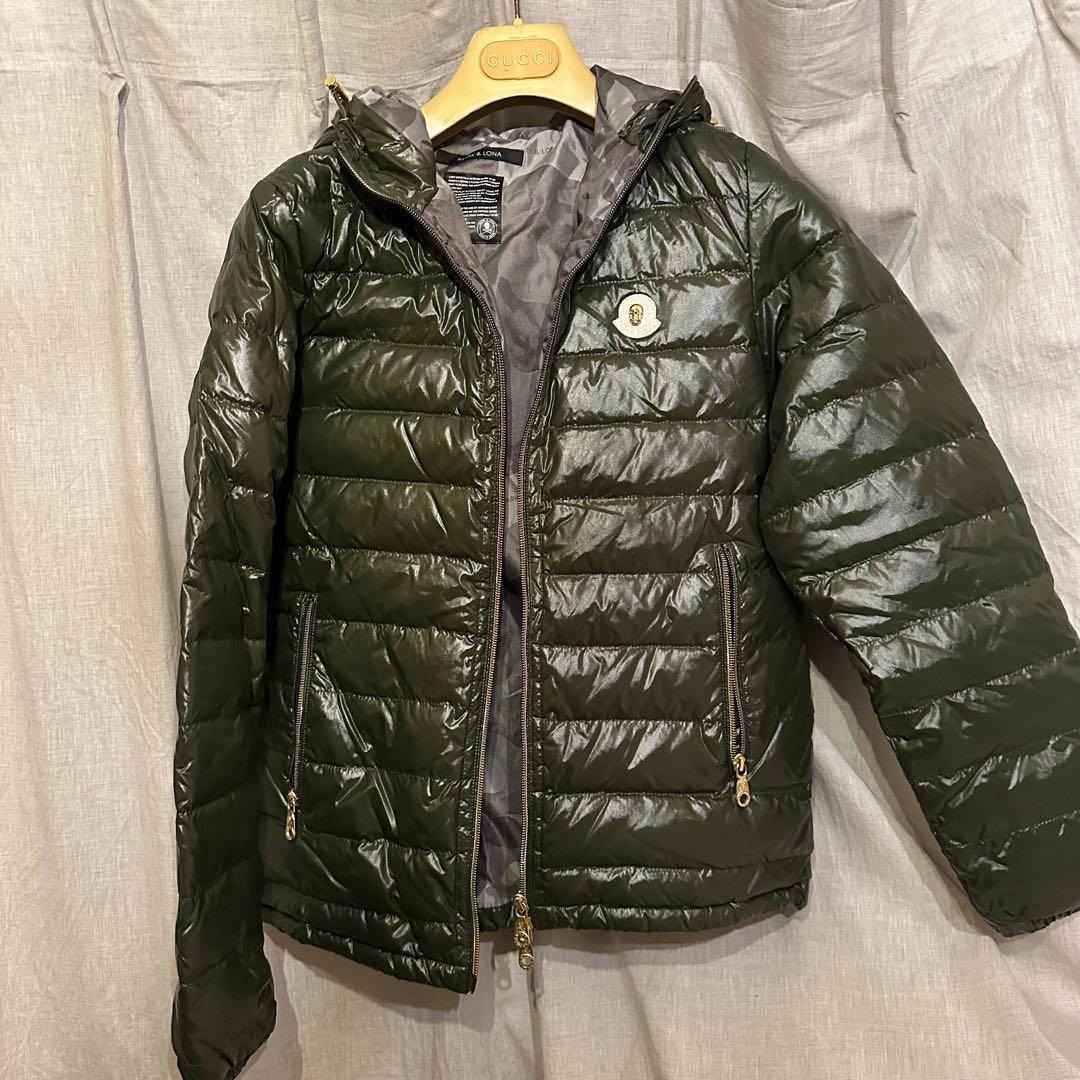 マークアンドロナ　ダウンジャケット　迷彩　グリーン　金　ダブルジップ　美品　M 楽天市場】【美品】マークアンドロナ 2WAYダウンジャケット カーキ