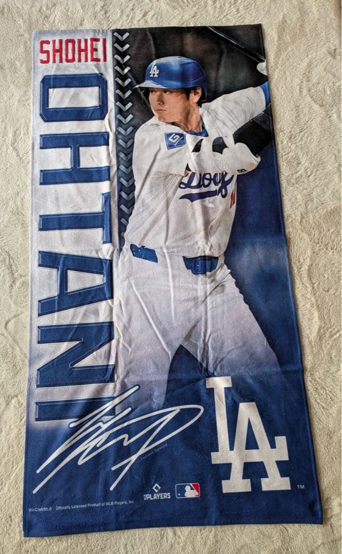 大谷翔平 サイン入り　特大タオル ロサンゼルス・ドジャース 楽天市場】MLB ロサンゼルス・ドジャース DODGERS 公式 ☆大谷翔平