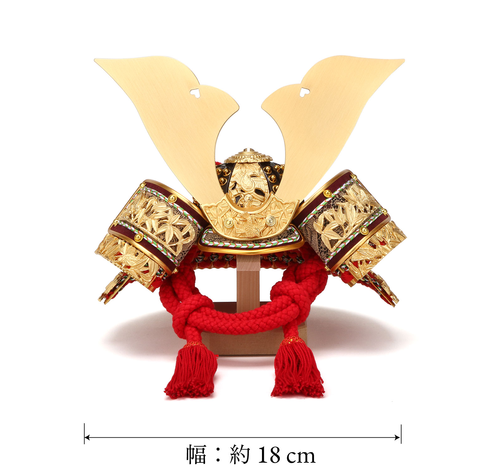 五月人形 8号純金箔押兜 赤糸威 / おしゃれでコンパクトなかわいい